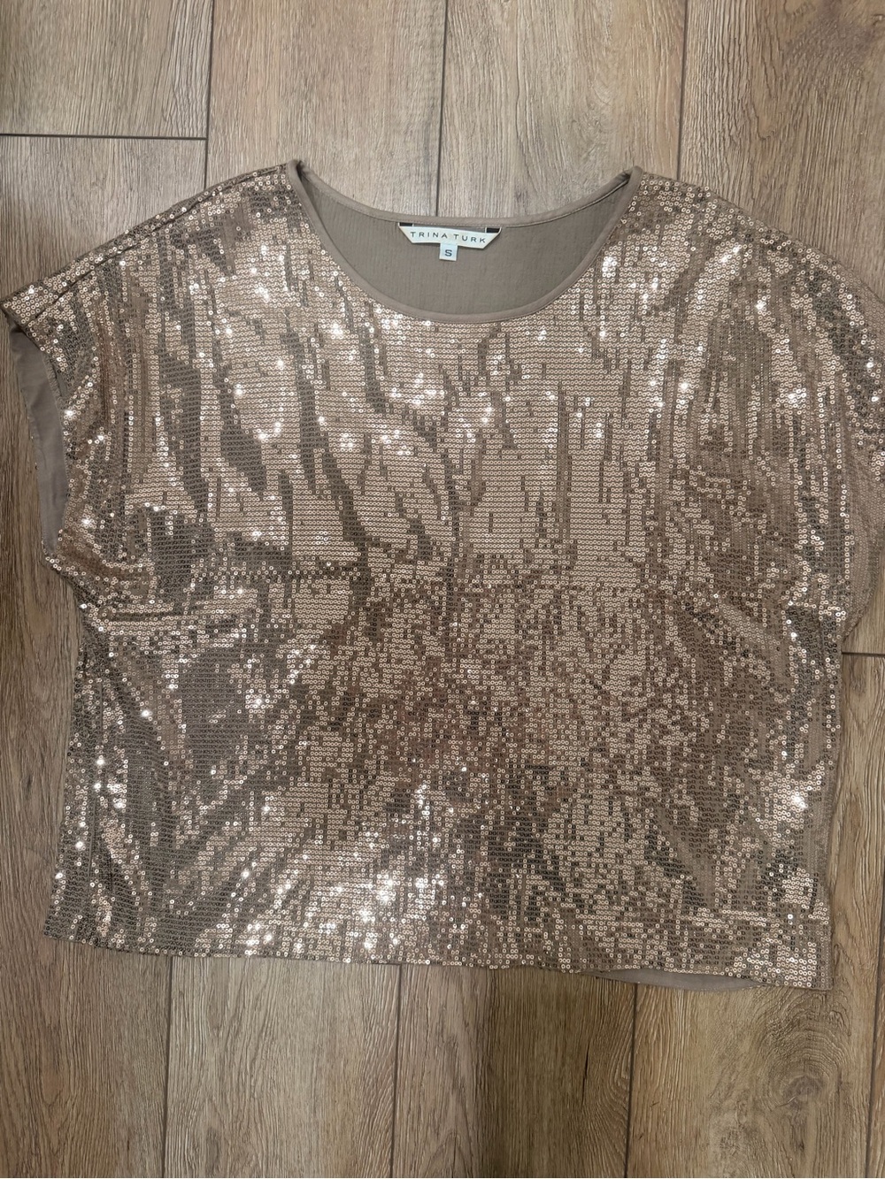 Trina Turk Rose Gold Sequin Women's Top 0563